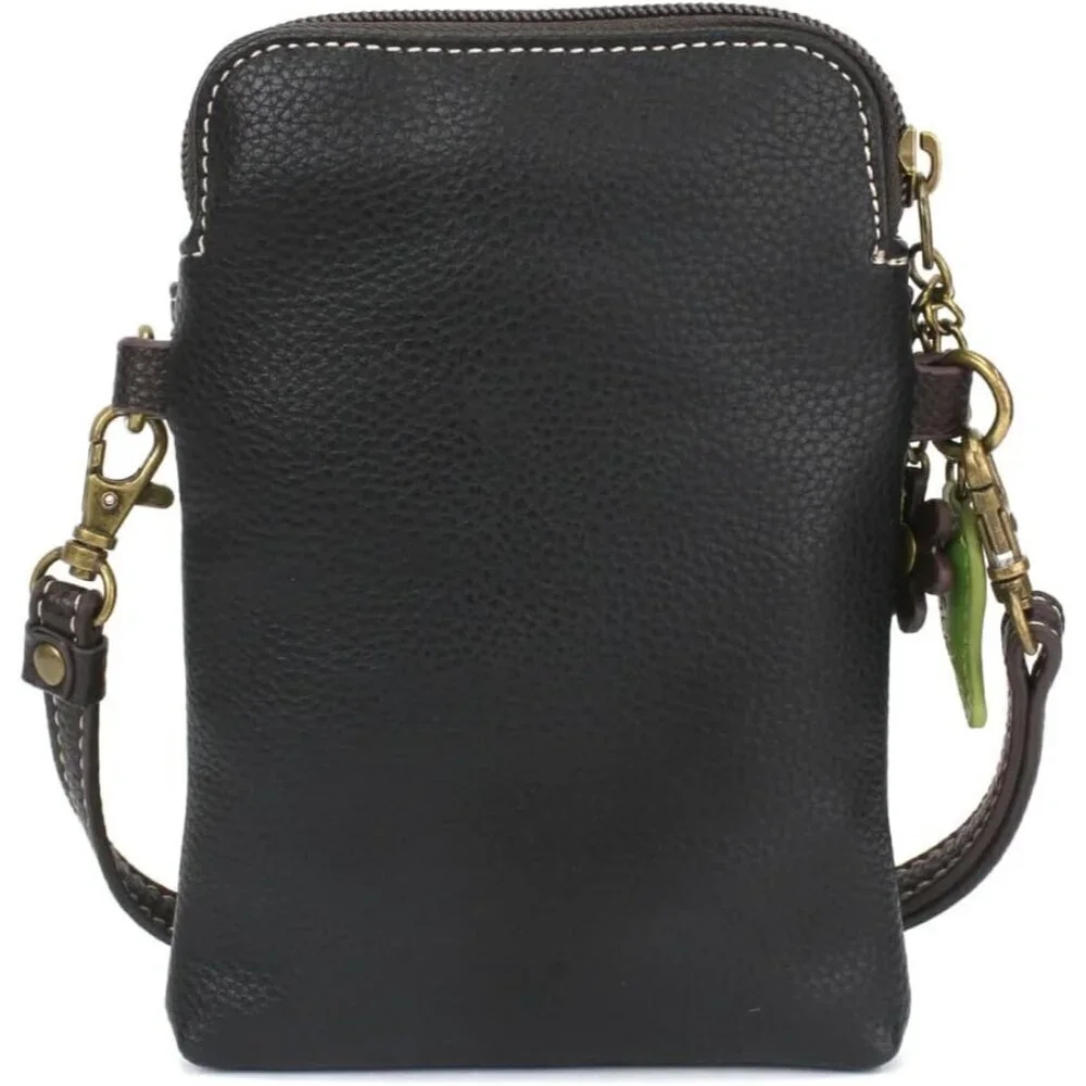 Chickadee Bird Faux Leather Crossbody Bag Womens Small Phone Pouch